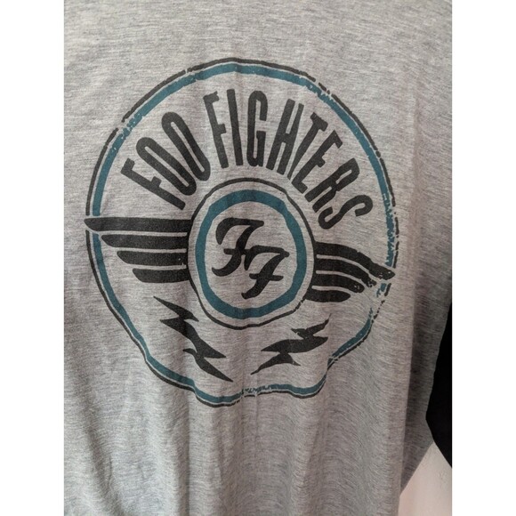 Foo Fighters Tour 3/4 Sleeve Shirt Baseball Tee Pre Owned No Size Tag - Picture 2 of 6